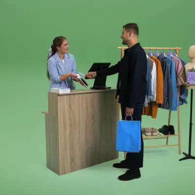 Retail clothes card payment