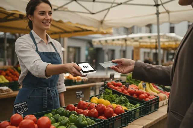 CCV Cube im Einsatz am Marktstand
